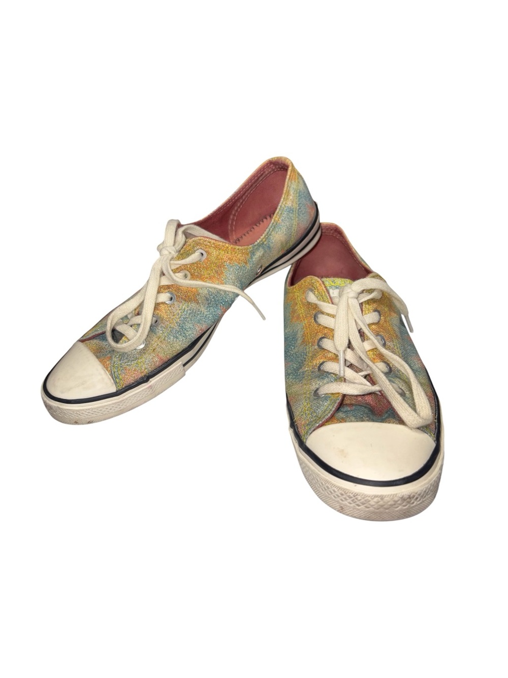 Converse All Star X Missioni Multi-Color Low Top Sneakers Rainbow Glitter Size 6